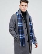 Heart & Dagger Scarf In Check - Navy