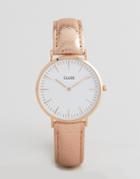 Cluse La Boheme Rose Gold Metallic Leather Watch Cl18030 - Gold