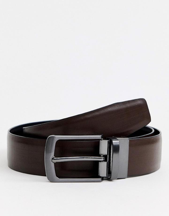 Barneys Original Reversible Leather Belt-black