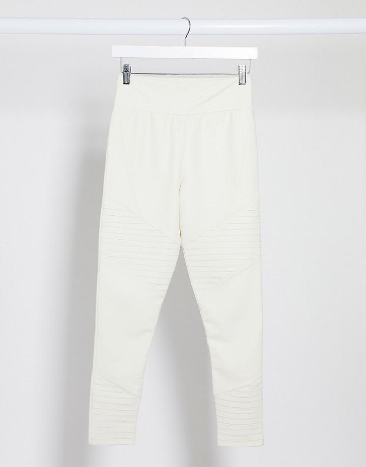 River Island Matt Biker Leggings In Cream-white