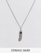Serge Denimes Feather Necklace In Solid Silver - Silver