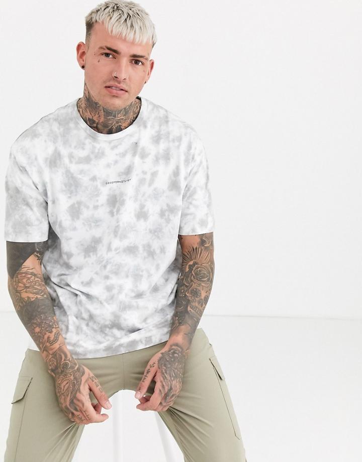Good For Nothing Oversized T-shirt In Gray Tie Dye - Gray