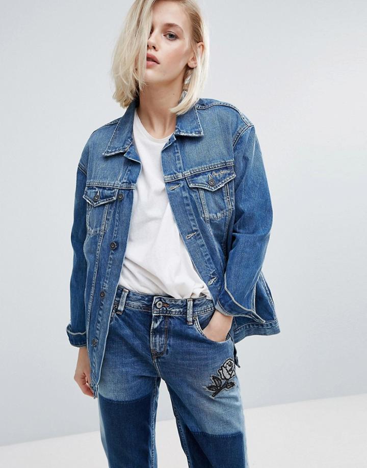 Pepe Jeans Skylar Dipped Wash Denim Jacket - Black