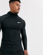 Nike Pro Training Therma Long Sleeve Hooded Top In Black