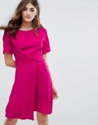 New Look Drape Front Mini Dress - Pink