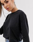 Asos Design Boxy Linen Mix T-shirt In Black