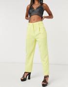 Topshop Clean Straight Pants In Lemon-yellow