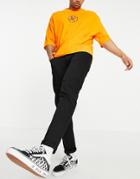 Asos Design No Fade Black Stretch Tapered Jeans