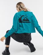 Quiksilver Screen Long Sleeved T-shirt In Teal-green