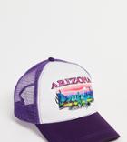 Reclaimed Vintage Inspired Unisex Trucker Hat With Arizona Print In Purple