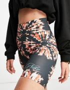 Nike Resortwear Pack Tie-dye Effect Legging Shorts In Black