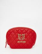 Love Moschino Quilted Cosmetic Bag - Red
