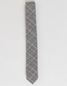 Asos Tie With Prince Of Wales Check - Gray