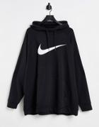 Nike Training Large Swoosh Hoodie In Black