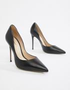Bronx Leather Pointed Heeled Shoes - Black