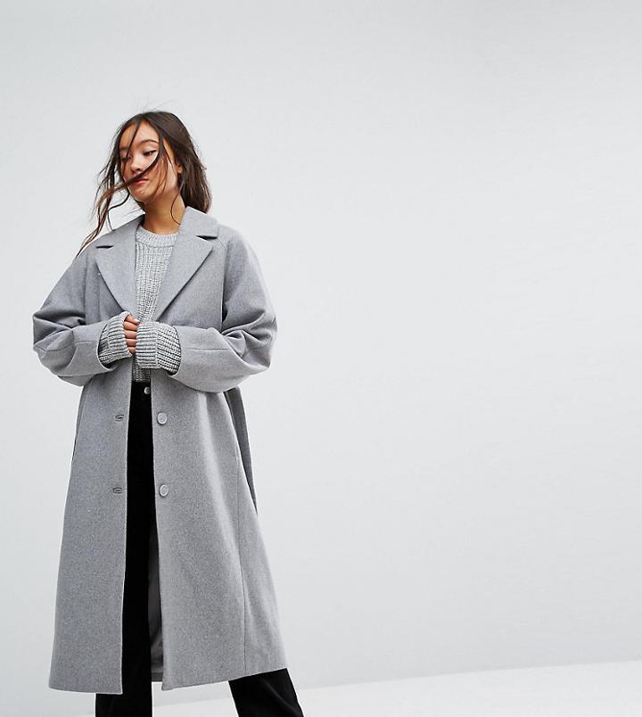 Weekday Wool Coat In Gray - Gray