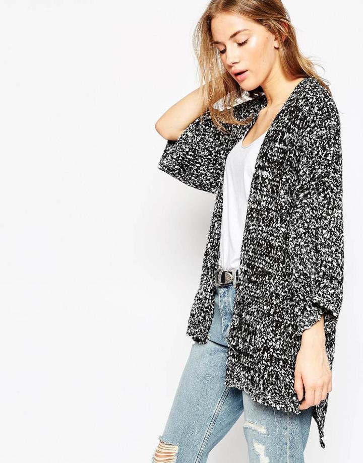 Asos Cardigan In Mono Boucle - Mono