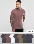 Asos Extreme Muscle T-shirt In Rib 7 Pack Save 25%