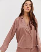 Asos Design Premium Jacquard Pyjama Jacket - Pink