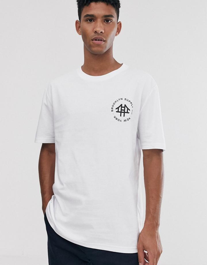 Brooklyn Supply Co Oversized T-shirt With Logo In White - White