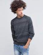 Cheap Monday Bloke Sweatshirt Stripe Spacedye Melange Black - Black