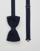 Noose & Monkey Knitted Bow Tie - Navy