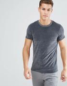 Selected Homme+ T-shirt In Velour - Gray