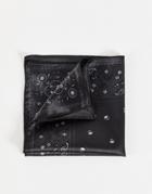 Bolongaro Trevor Paisley Skull Pocket Square-black