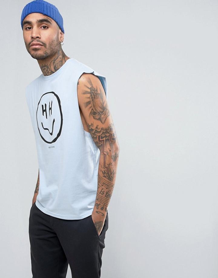 Heros Heroine Sleeveless T-shirt With Graffiti Print - Black