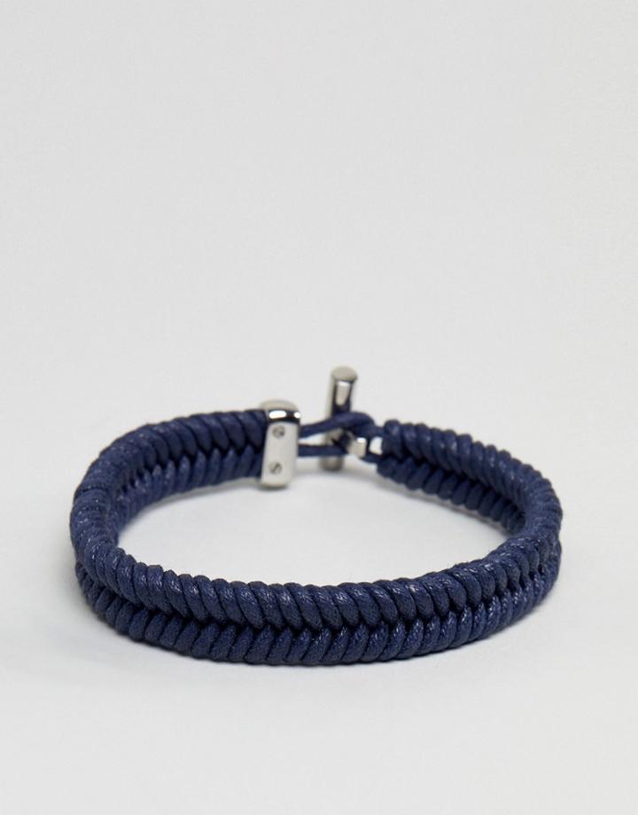 Tommy Hilfiger Coated Cord Bracelet In Navy - Navy