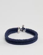 Tommy Hilfiger Coated Cord Bracelet In Navy - Navy