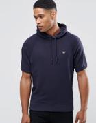 Armani Jeans Hoodie With Short Sleeves - Navy
