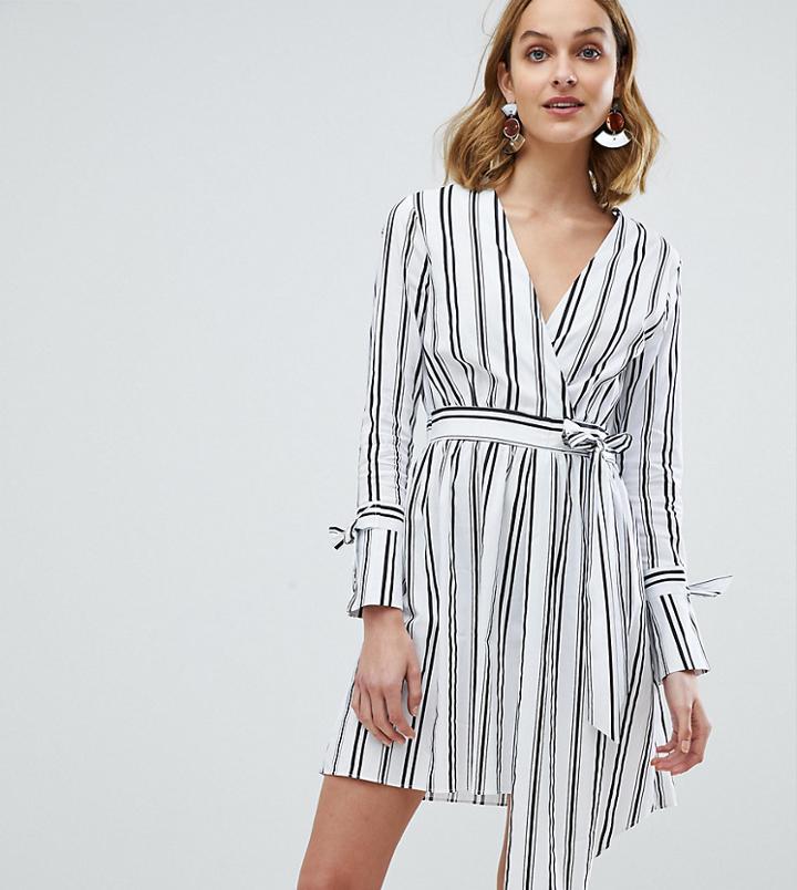 River Island Drop Hem Eyelet Detail Mini Dress - White