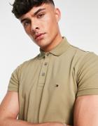 Tommy Hilfiger 1985 Icon Logo Slim Fit Pique Polo In Tan-brown