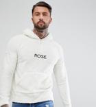 Rose London Hoodie In Stone Borg With Half Zip Exclusive To Asos - Stone