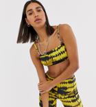 Reclaimed Vintage Inspired Tie Dye Crop Top With Ring Detail-multi