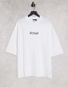 Asos Actual Oversized T-shirt In White With Printed Logo
