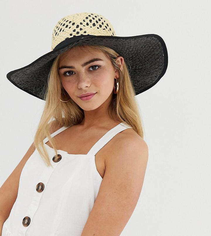 Miss Selfridge Sun Hat With Contrast Underlay In Nude