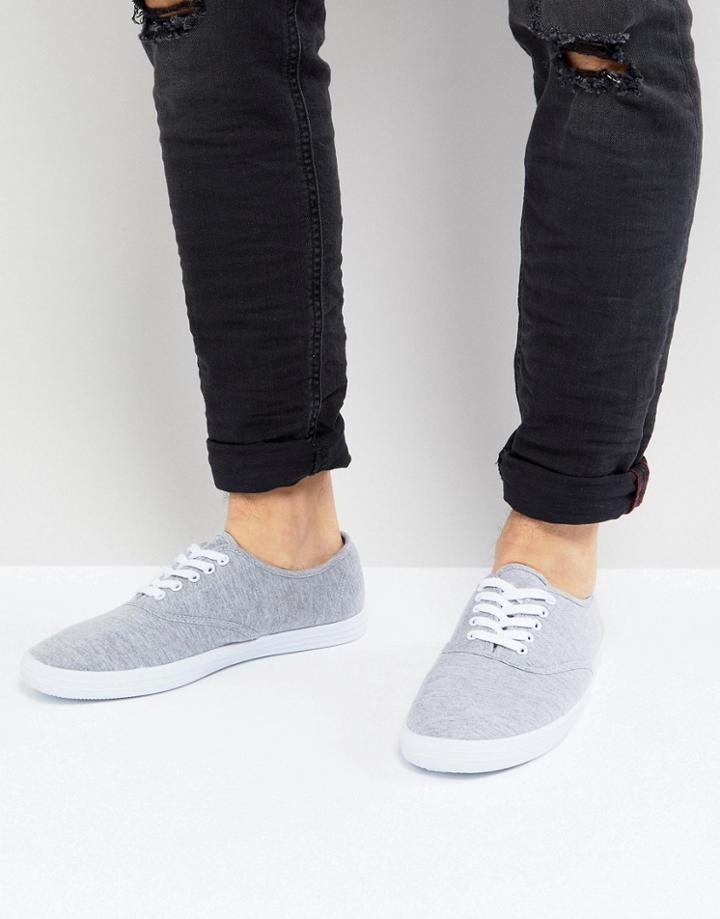 Asos Sneakers In Gray Jersey Marl - Gray