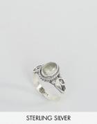 Rock N Rose April Clear Quartz Birthstone Ring - Silver