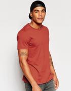 Asos T-shirt With Crew Neck In Earth Red - Bossa Nova