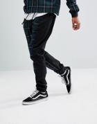 Asos Skinny Joggers Co-ord With Navy Cut & Sew Check - Black