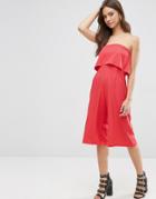Influence Ruffle Strapless Jumpsuit - Coral