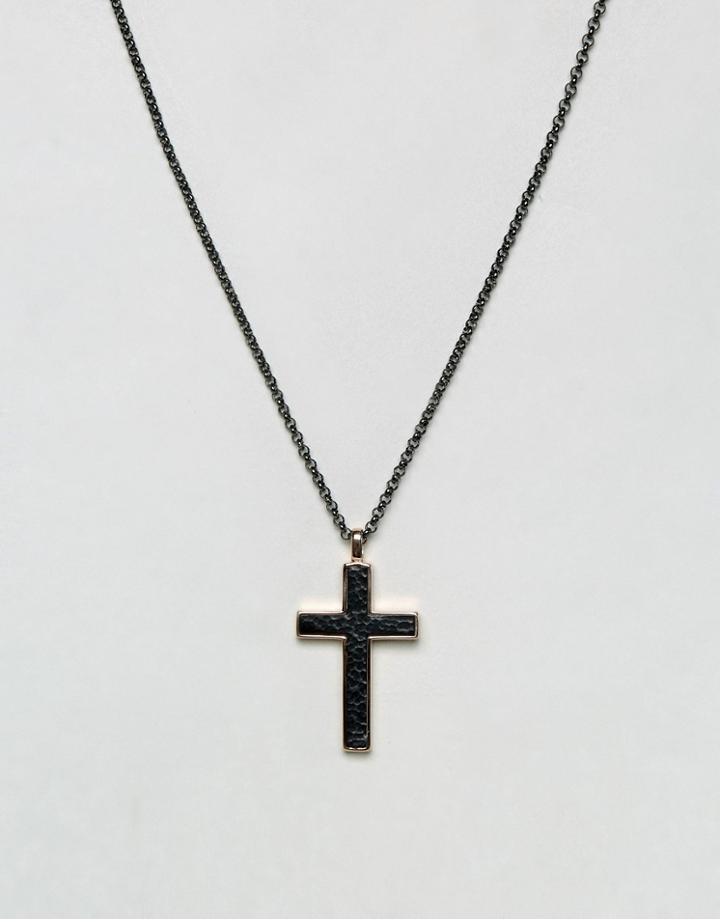 Steve Madden Cross Necklace - Black