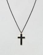 Steve Madden Cross Necklace - Black