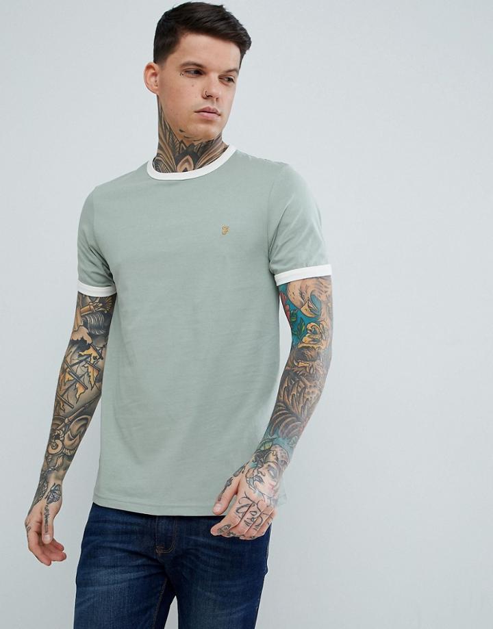 Farah Groves Ringer T-shirt In Light Green - Green