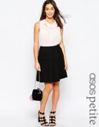 Asos Petite Skirt With Graduated Pleats - Black