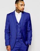 Rogues Of London Suit Jacket In Skinny Fit - Blue