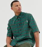 Collusion Tall Boxy Oversized Check Shirt With Acid Wash-black
