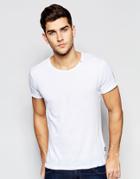 Replay T-shirt Wide Neck Laser Cut In White - Optical White